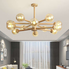 Exquisite Glass Bubble Wood Chandelier Room 12 Lights
