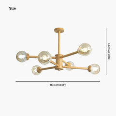 Lampadario a soffitto Lampadellier squisito log in legno semi -filo atomico