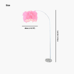 Fairy Feather Arched Fishing Pole Floor Lamp Size