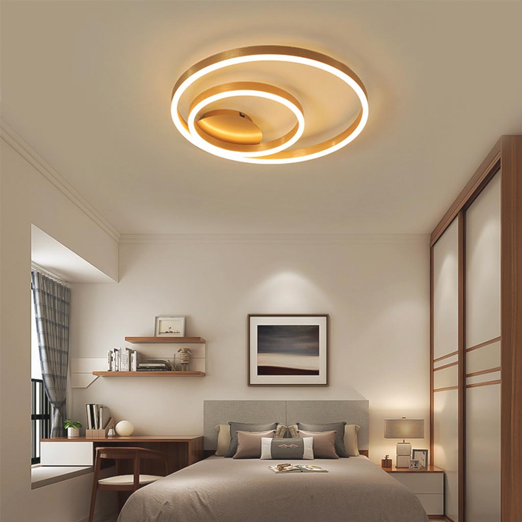 Fashion Gold Circle Round Flush Mount Ceiling Light Bedroom