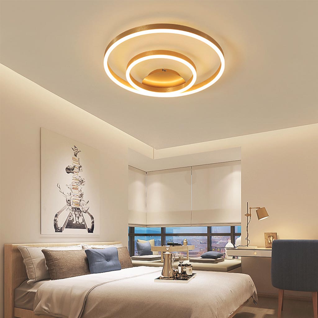 Fashion Gold Circle Round Flush Mount Ceiling Light Home
