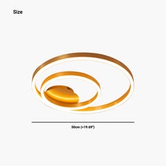 Fashion Gold Circle Round Flush Mount Ceiling Light Size