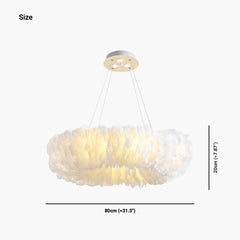 Feather Pendant Ceiling Light Fluffy Size