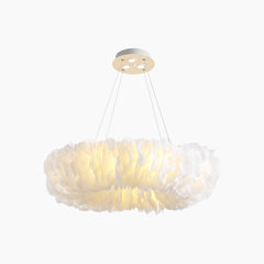 Feather Pendant Ceiling Light Fluffy White
