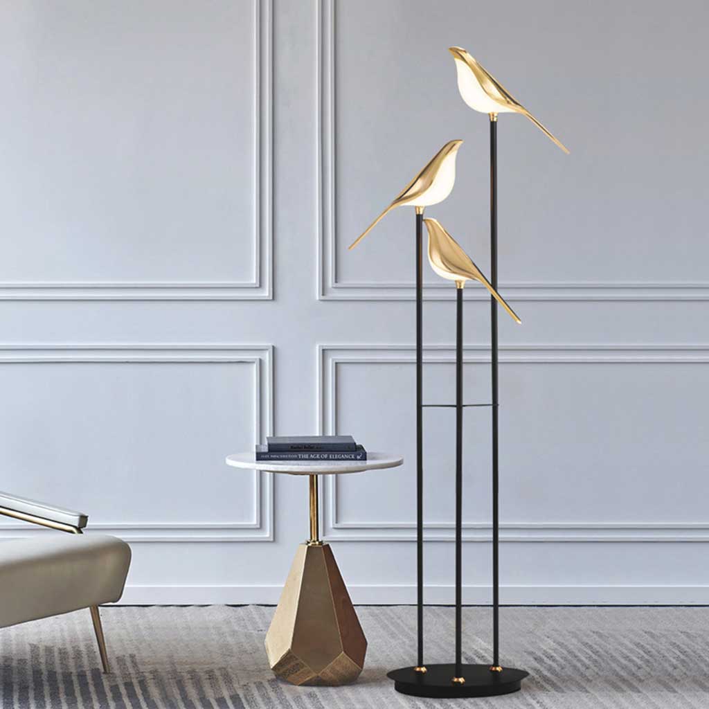 Floor Lamp Acrylic Bird Beside Table