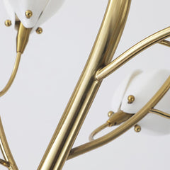 Floor Lamp Artistic Ceramic Magnolia Gold White Detail