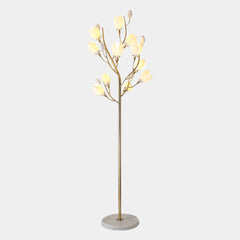 Floor Lamp Artistic Ceramic Magnolia Gold White