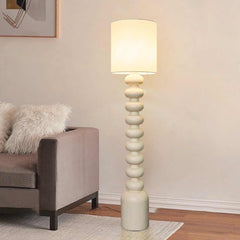 Floor Lamp Column Off White Cylinder Living Room