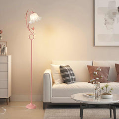 Floor Lamp Cream Acrylic Flower Lily of the Valley Green Room