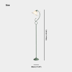 Floor Lamp Cream Acrylic Flower Lily of the Valley Green Size
