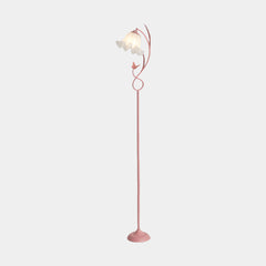 Floor Lamp Cream Acrylic Flower Lily of the Valley Pink