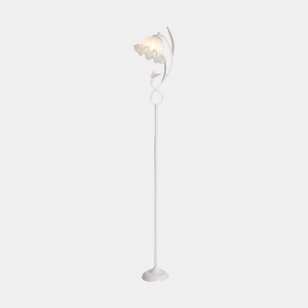 Floor Lamp Cream Acrylic Flower Lily of the Valley White