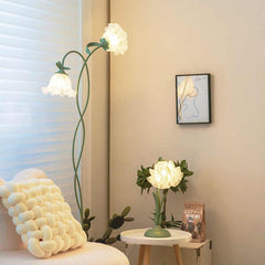 Floor Lamp Decorative Green Spiral Glass Flower Corner