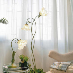 Floor Lamp Decorative Green Spiral Glass Flower Sitting Room