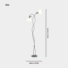 Floor Lamp Decorative Green Spiral Glass Flower Size