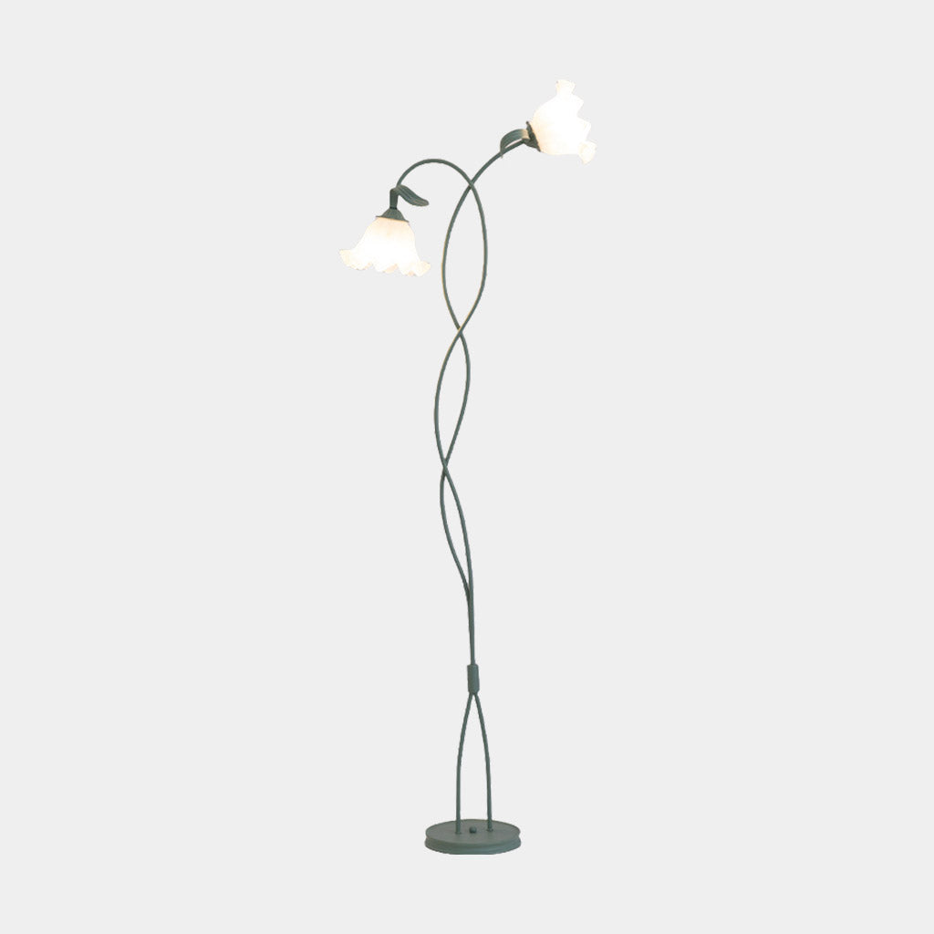 Floor Lamp Decorative Green Spiral Glass Flower