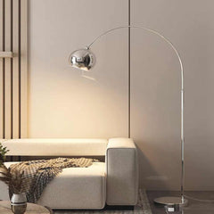Floor Lamp Fishing Pole Arch with Round Shade Chrome Room