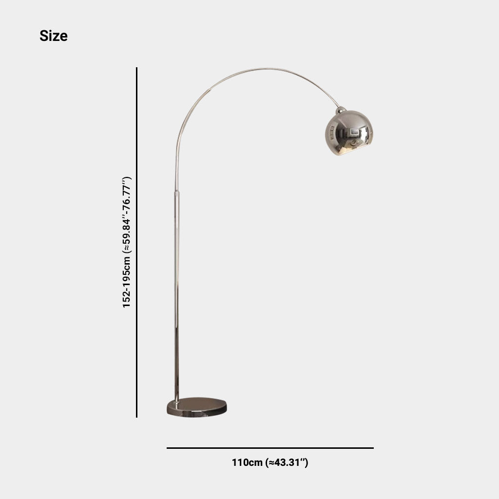 Floor Lamp Fishing Pole Arch with Round Shade Chrome Size