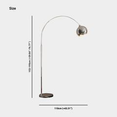 Floor Lamp Fishing Pole Arch with Round Shade Chrome Size