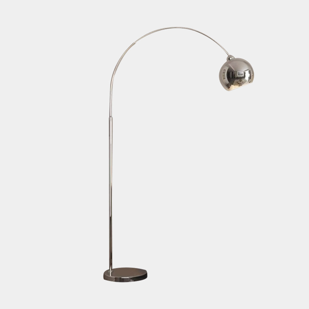 Floor Lamp Fishing Pole Arch with Round Shade Chrome