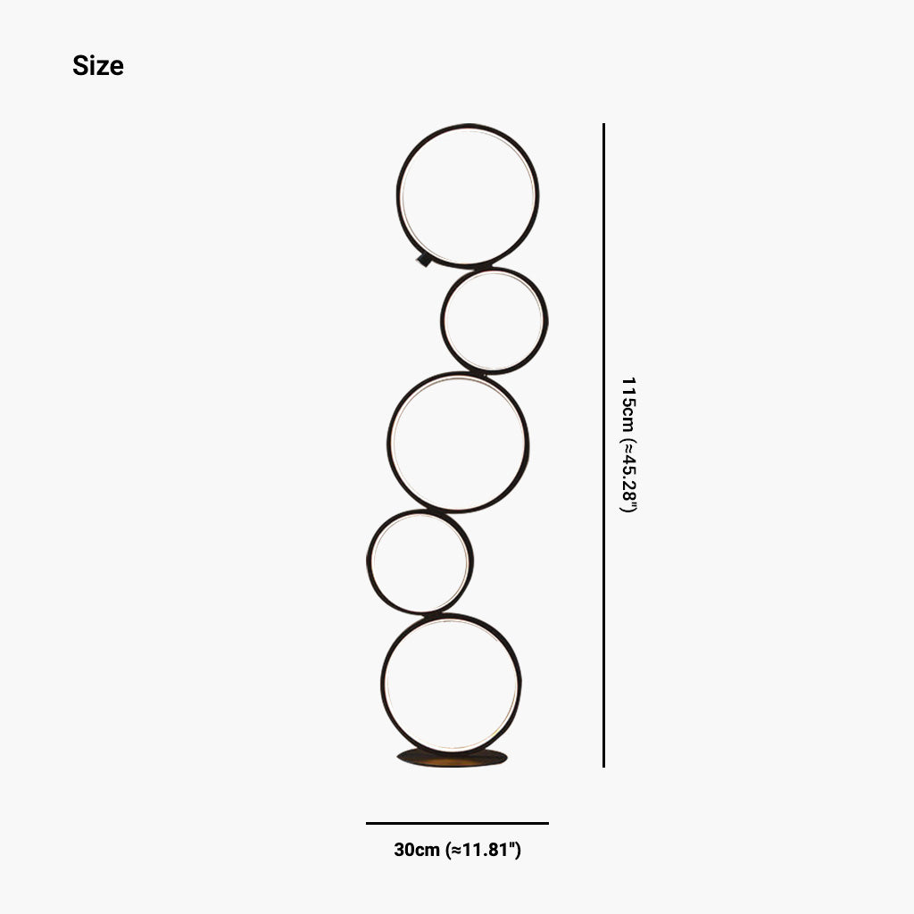 Floor Lamp Iron Ring Black Size