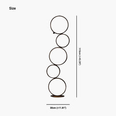 Floor Lamp Iron Ring Black Size
