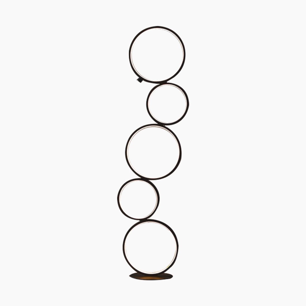 Floor Lamp Iron Ring Black
