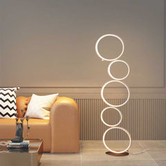 Floor Lamp Iron Ring White Living Room