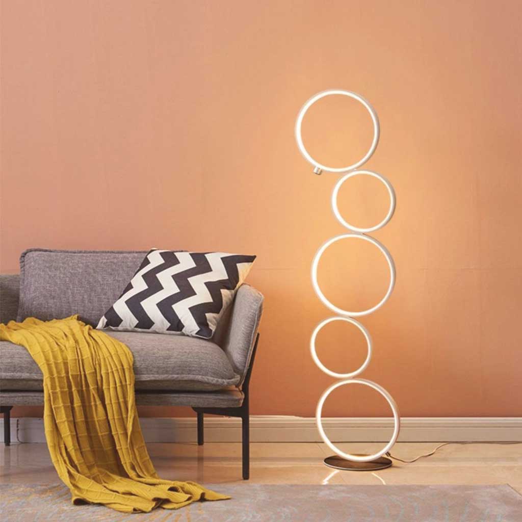 Floor Lamp Iron Ring White Sitting Room