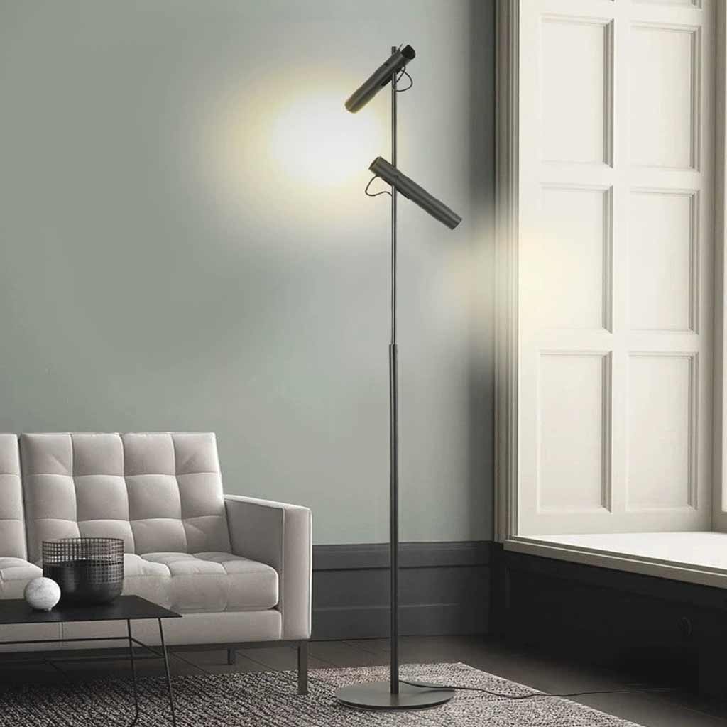 Minimalist Black Adjustable Spotlight Floor Lamp | VAXLAMP