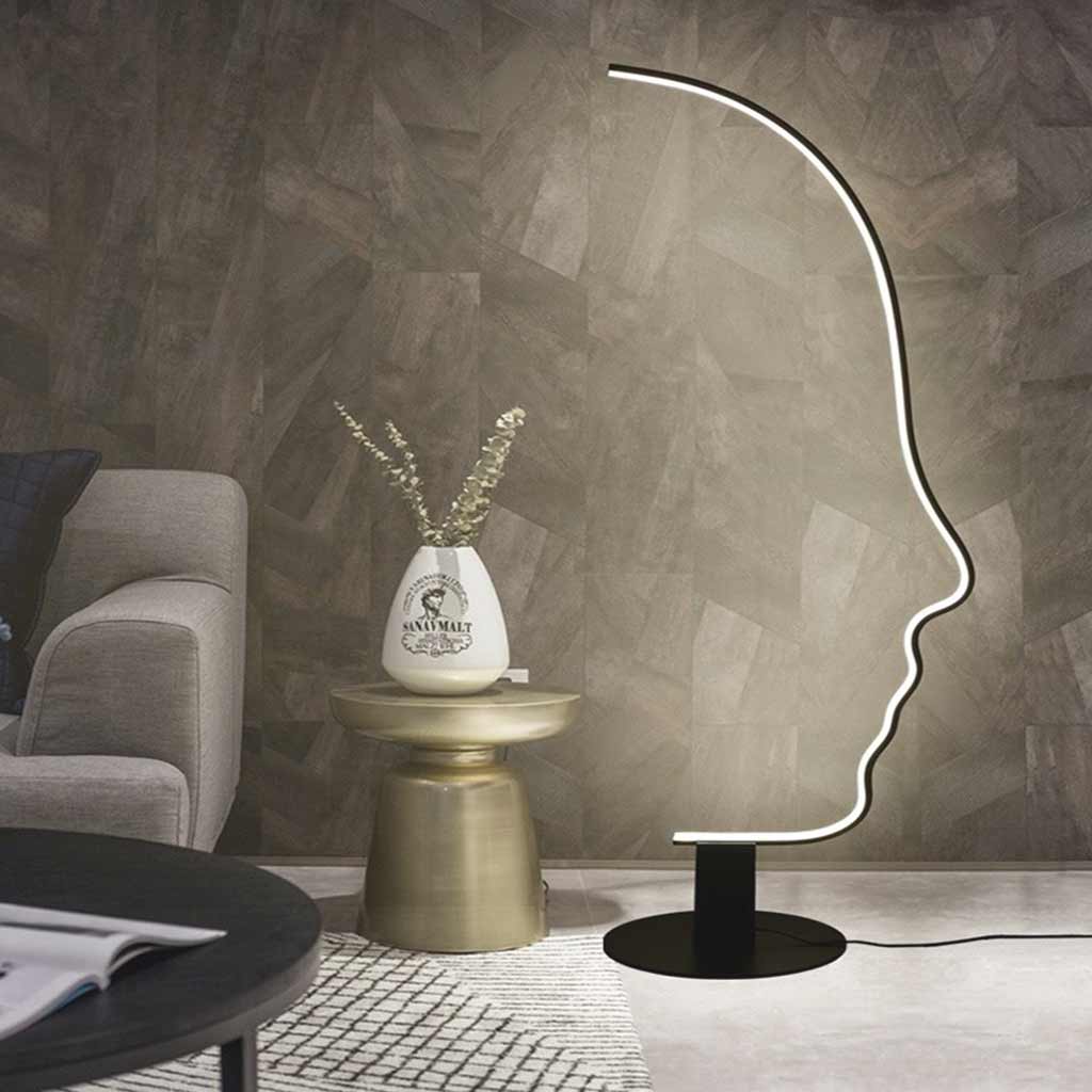Floor Lamp Minimalist Art Deco Face Dimmable LED Corner