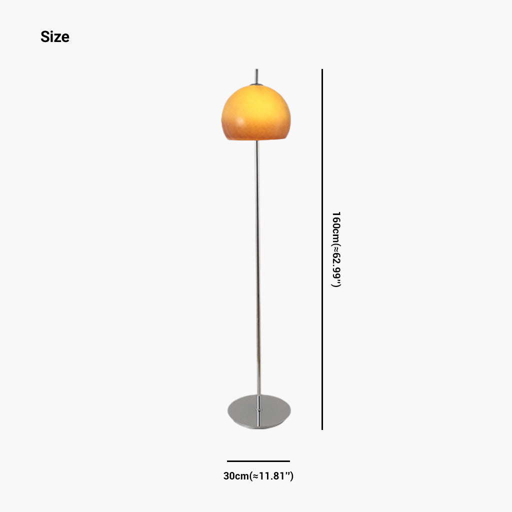 Floor Lamp Mushroom Dome Glass Orange Size