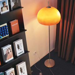 Floor Lamp Mushroom Dome Glass Orange Study Room