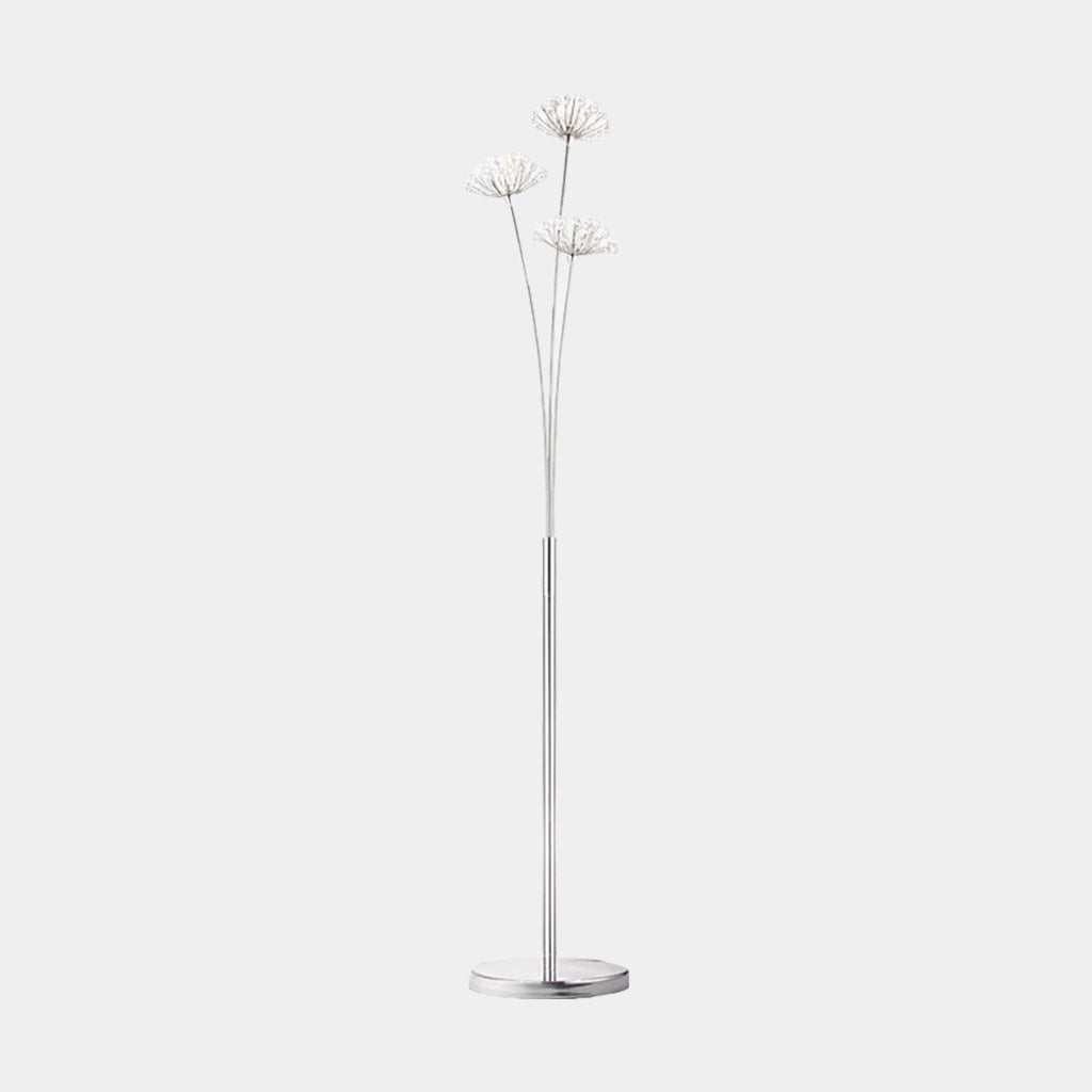 Floor Lamp Nordic Crystal Flower Dandelion Chrome