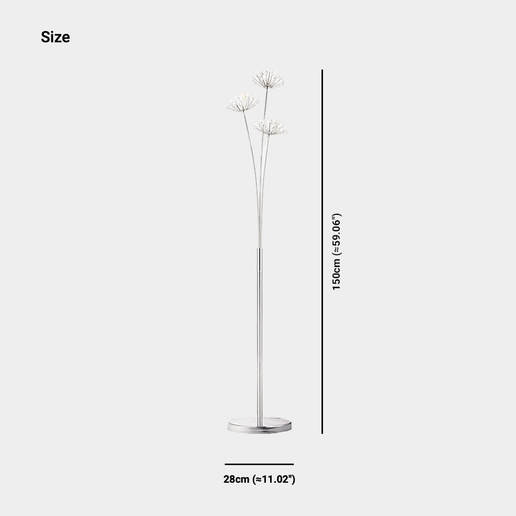 Floor Lamp Nordic Crystal Flower Dandelion Size
