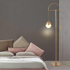 Floor Lamp Nordic Iron Gold Arched Glass Globe Bedroom