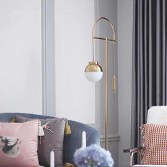 Floor Lamp Nordic Iron Gold Arched Glass Globe Corner