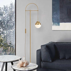 Floor Lamp Nordic Iron Gold Arched Glass Globe Living Room