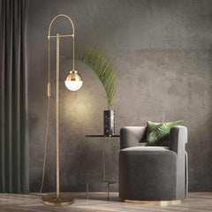 Floor Lamp Nordic Iron Gold Arched Glass Globe Rest Room