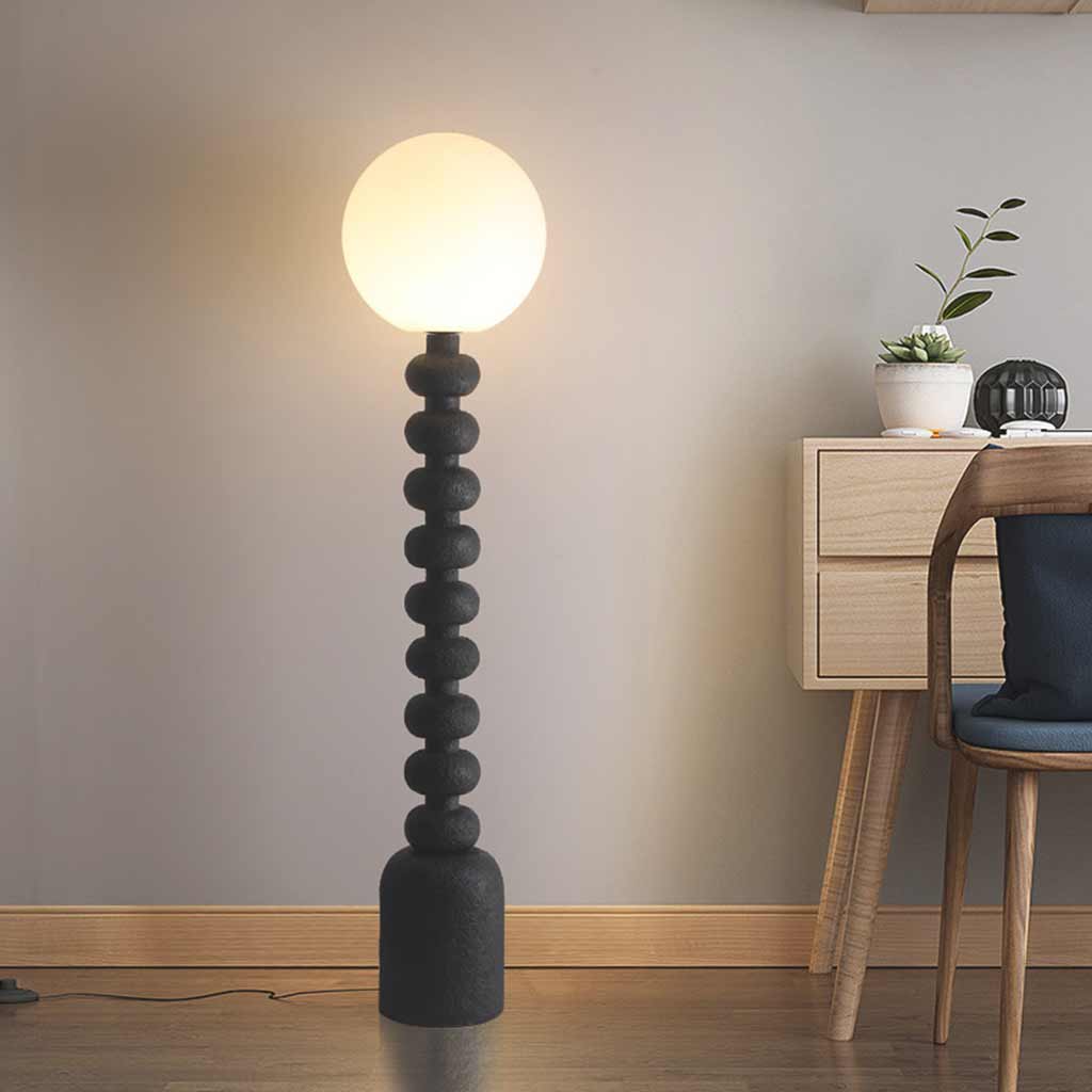 Floor Lamp Resin Column Black Corner