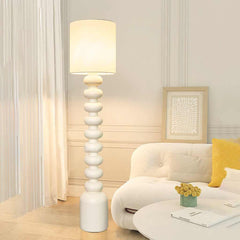 Floor Lamp Resin Column Off White Cylinder Living Room