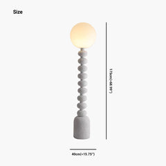 Floor Lamp Resin Column Off White Sphere Size