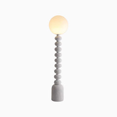 Floor Lamp Resin Column Off White Sphere