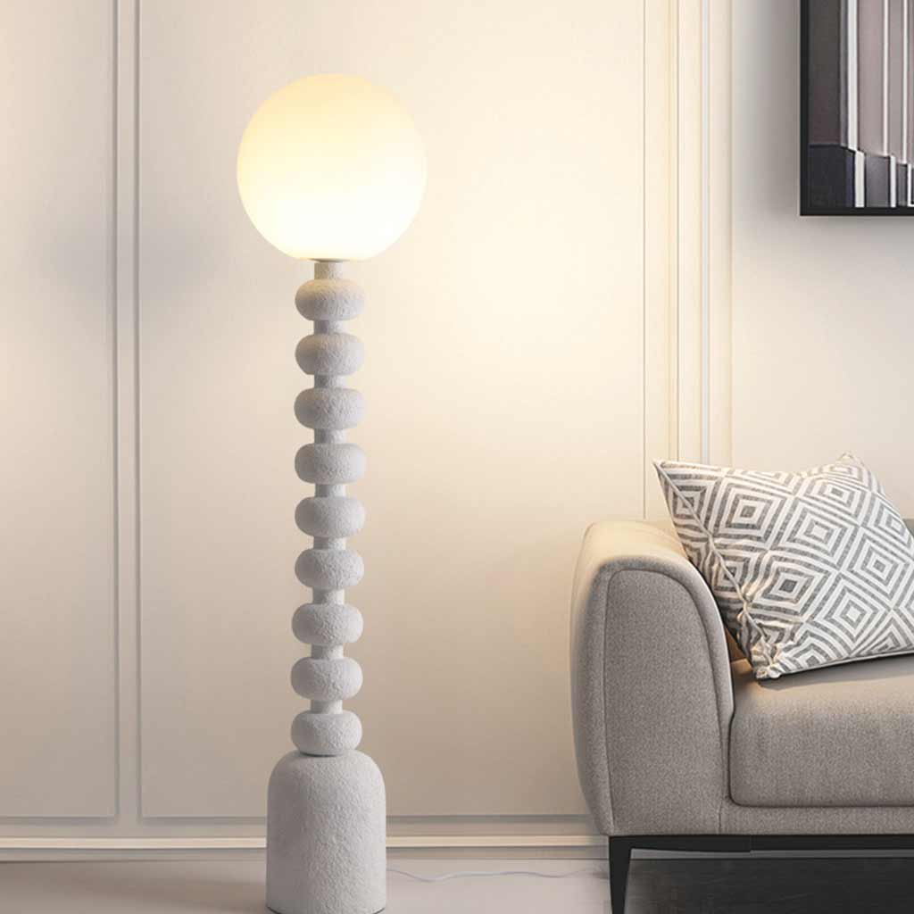 Floor Lamp Resin Column Off White