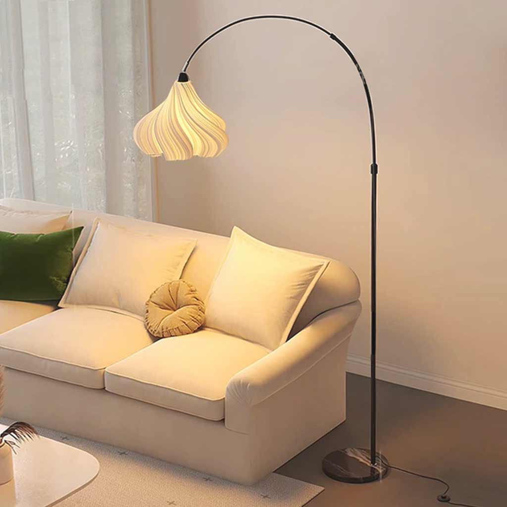 Floor Lamp Unique Fishing Pole Arch Pleated for Reading Room