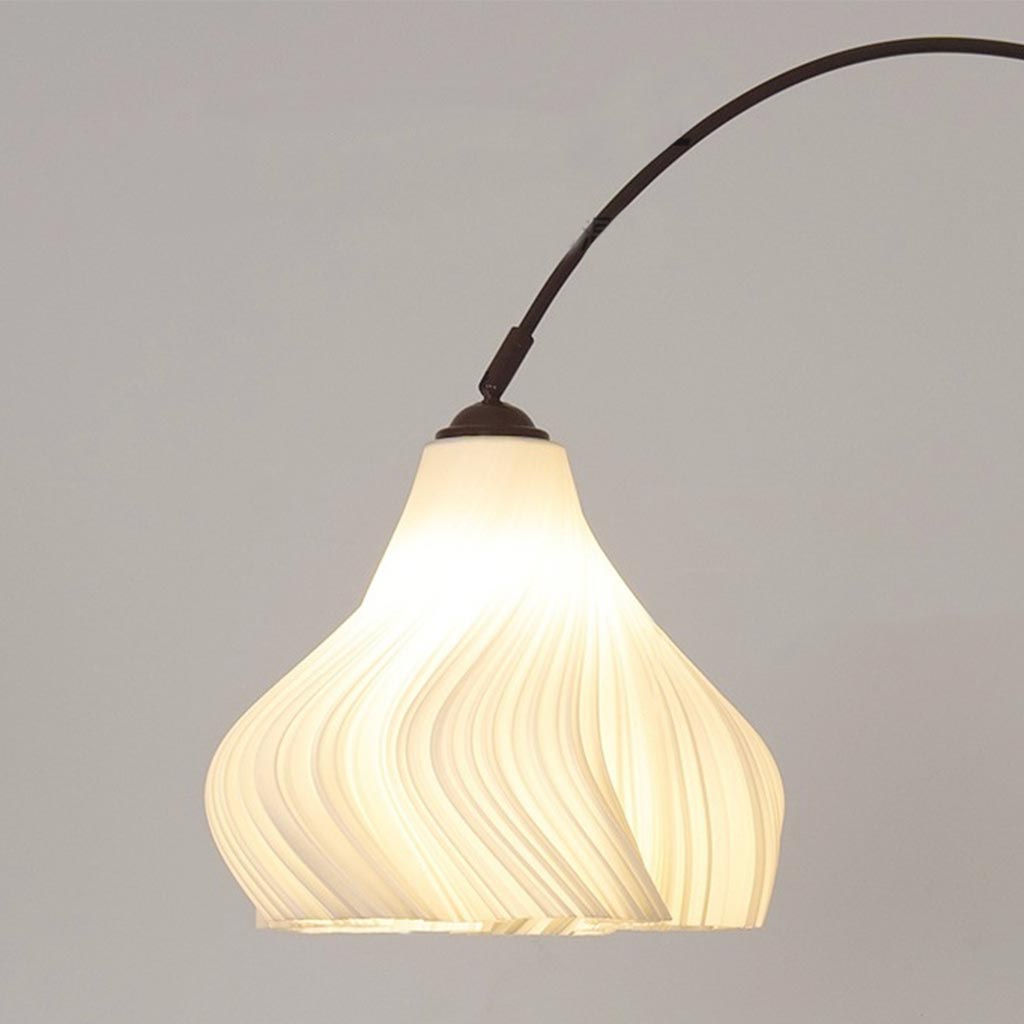 Floor Lamp Unique Fishing Pole Arch Pleated for Reading Shade