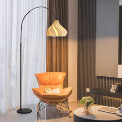 Floor Lamp Unique Fishing Pole Arch Pleated for Reading Sitting Room