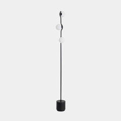 Floor Lamp Unique Glass Globe 3 Light Black