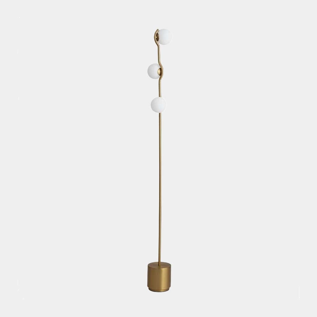 Floor Lamp Unique Glass Globe 3 Light Gold