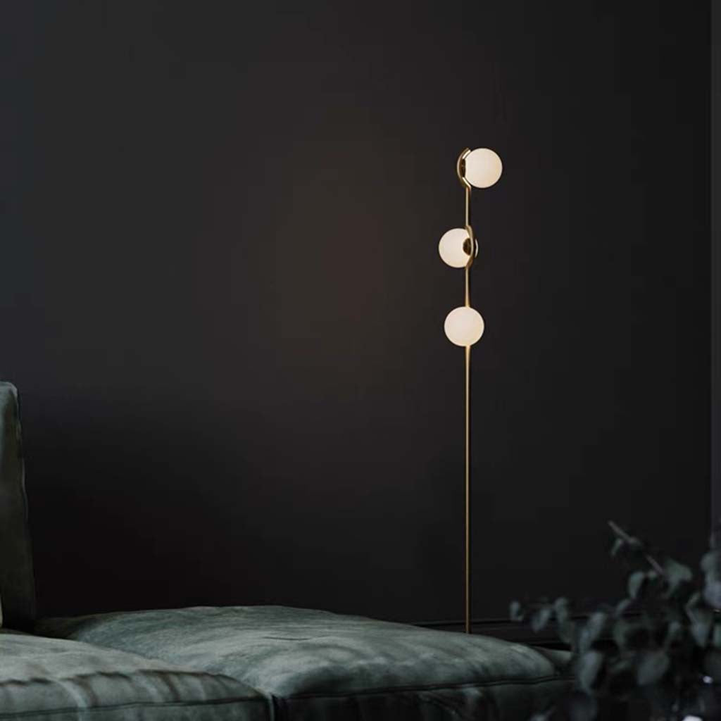 Floor Lamp Unique Glass Globe 3 Light Sitting Room